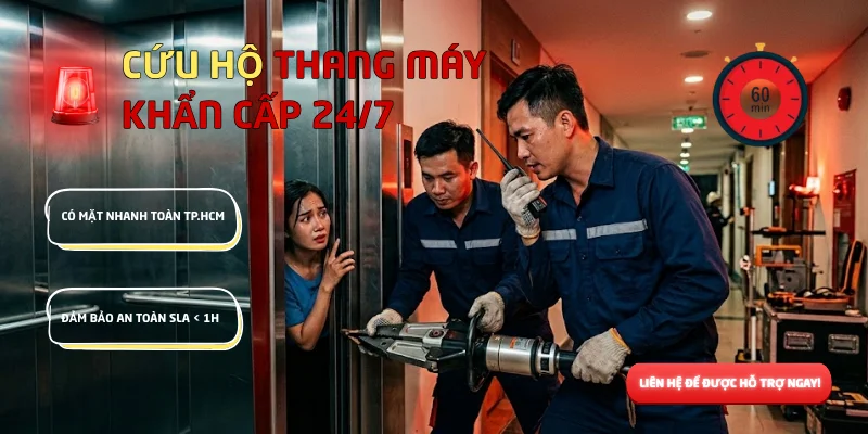 Cứu Hộ Thang Máy Khẩn Cấp Dưới 1 Giờ Tại TP.HCM