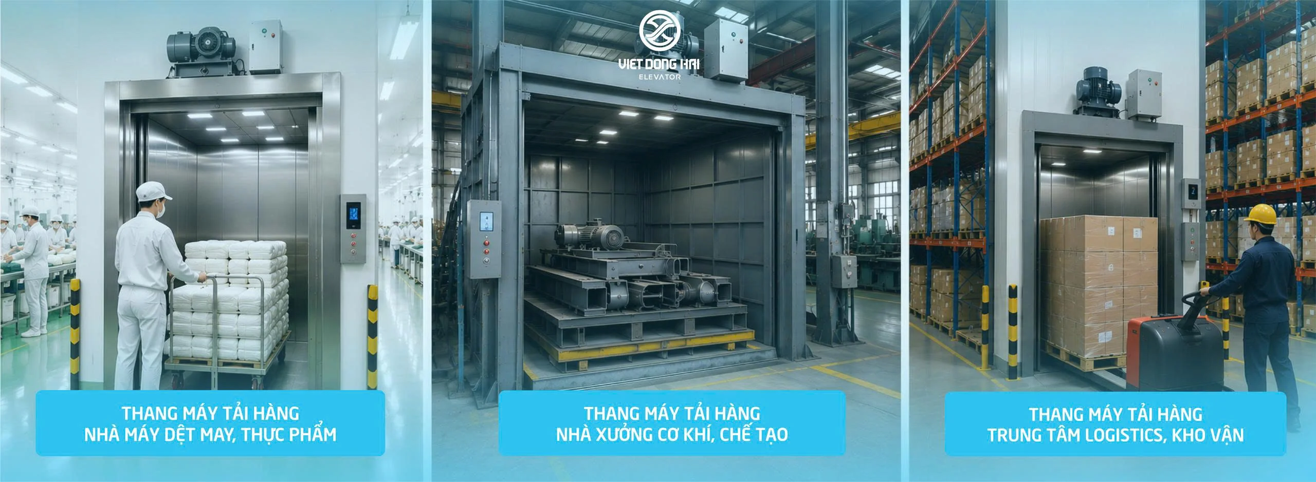 Các Loại Thang Máy Tải Hàng Xưởng Xưởng