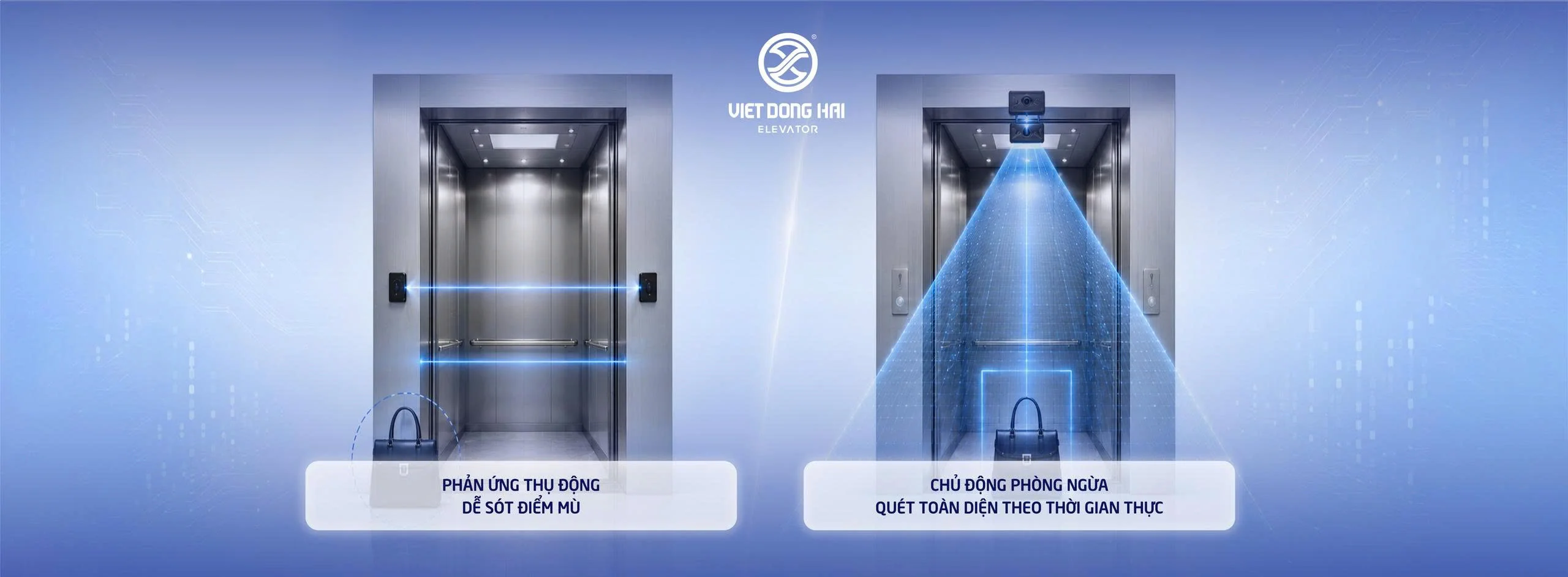 Điểm khác biệt thang máy AI nhận diện SLAS so với cảm biến an toàn truyền thống