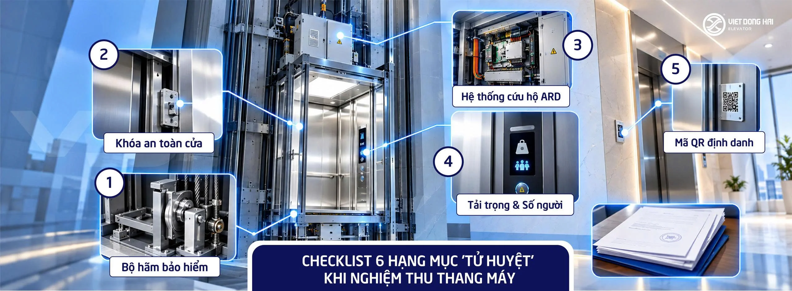 Checklist 6 Hạng Mục 'Tử Huyệt' Khi Nghiệm Thu Thang Máy