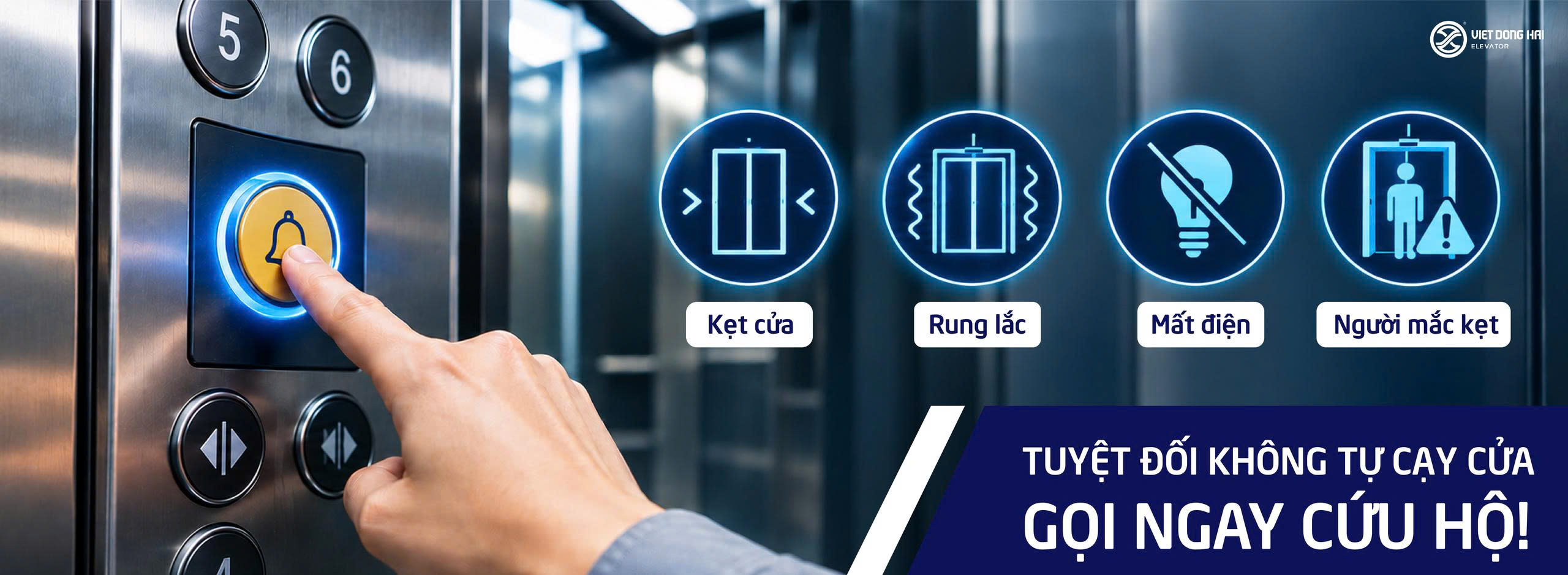 Dấu hiệu thực tế cảnh báo bạn cần gọi cứu hộ thang máy ngay