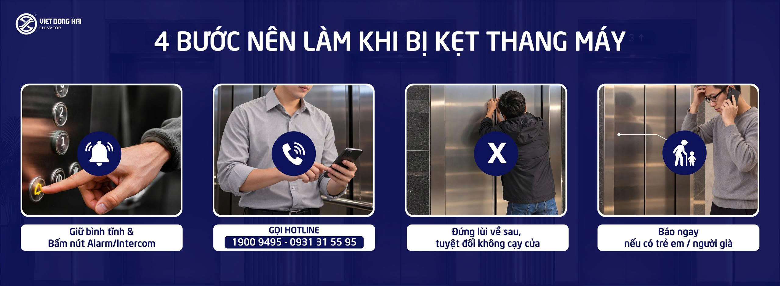 4 BƯỚC NÊN LÀM KHI BỊ KẸT THANG MÁY